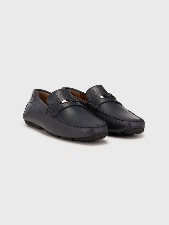 PIVIAL dark blue leather loafers - 2