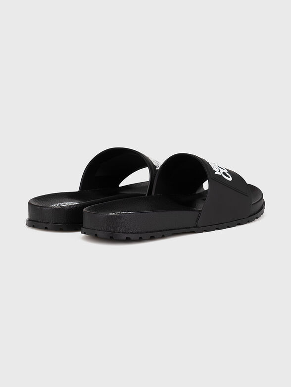 FONDO black slippers with logo lettering - 3