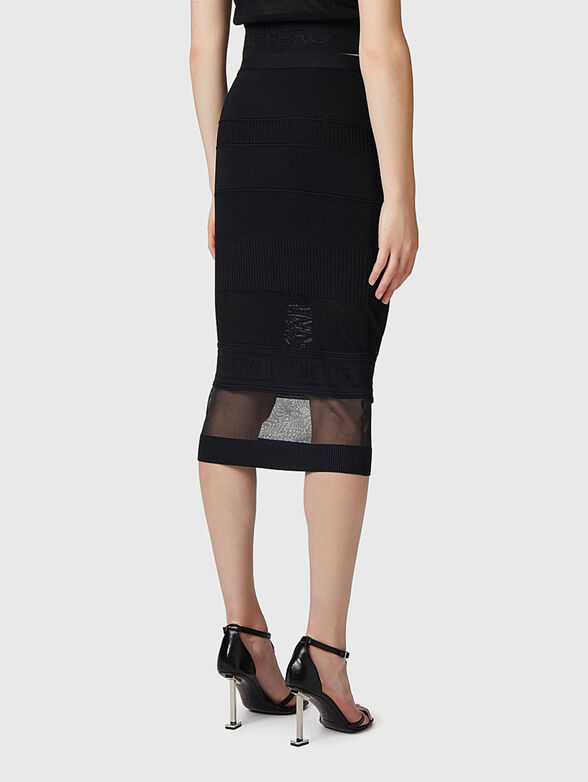 Knitted midi skirt with transparent details - 1