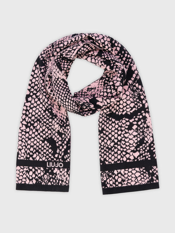Knitted scarf with animal print - 1