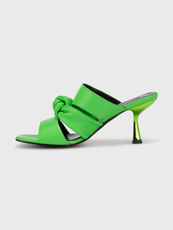 Black leather heeled sandals PANACHE - 4