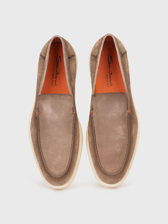 Suede beige loafers - 6