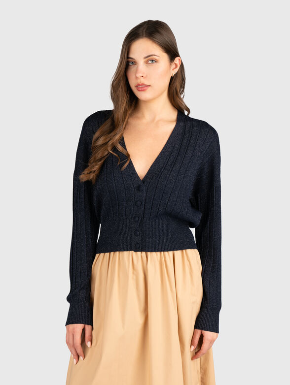 V-neck cardigan with buttons - 1