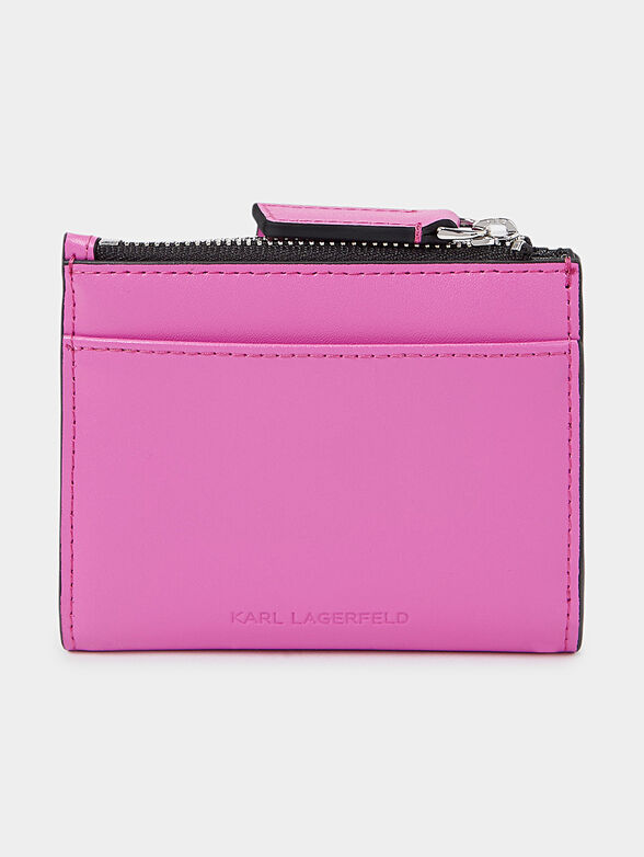 Black leather blend purse with logo element  - 2