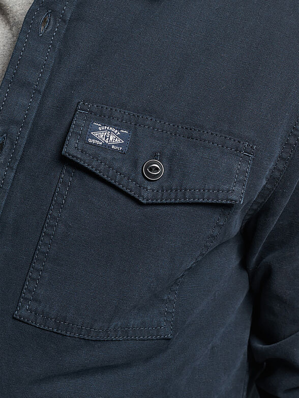 Green cotton shirt with pockets - 5