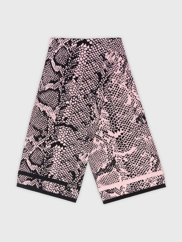 Knitted scarf with animal print - 2