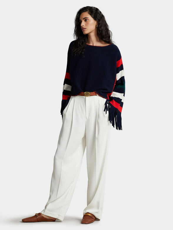 Fringed detailed wool sweater - 4