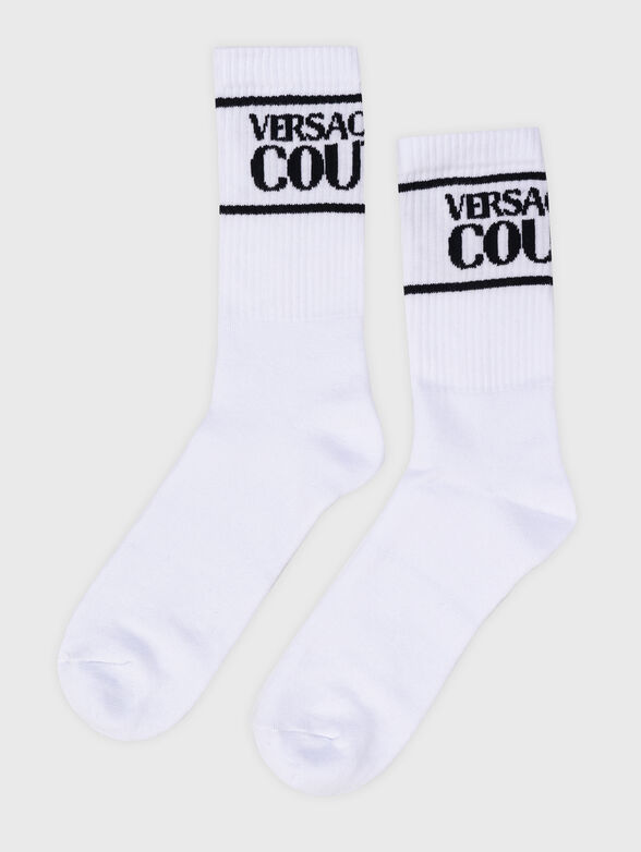 White socks with contrasting logo - 0