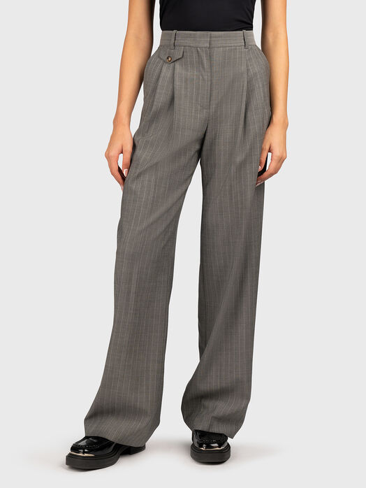 TETIAMA wool trousers with fine stripe