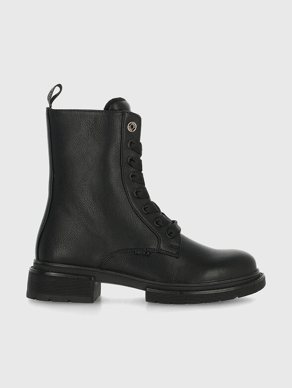 HOLEA black boots with zip and laces - 1
