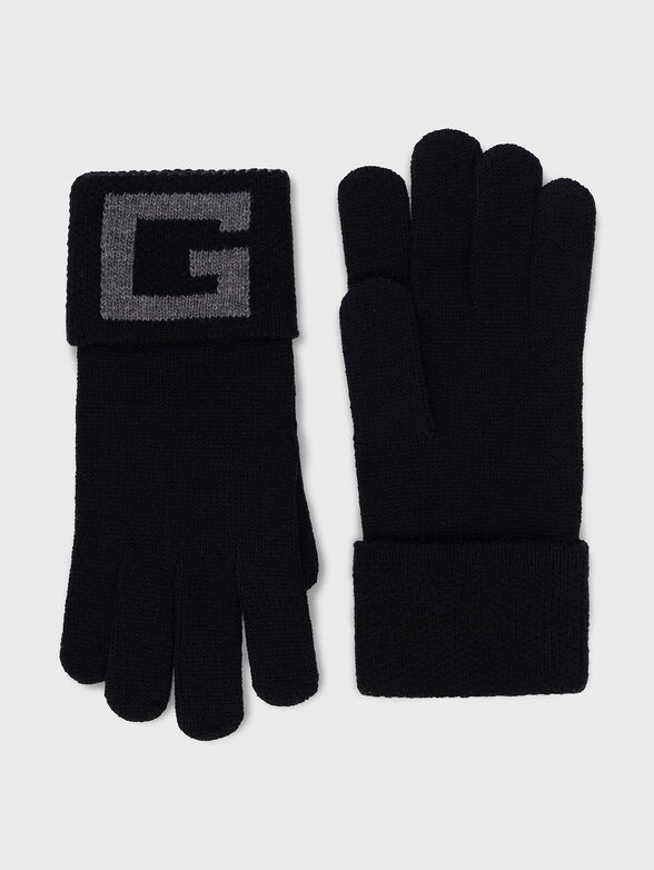 Black knitted gloves - 1