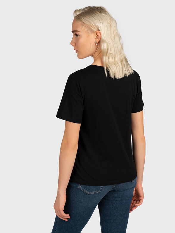 Black T-shirt with multicolor logo print - 3