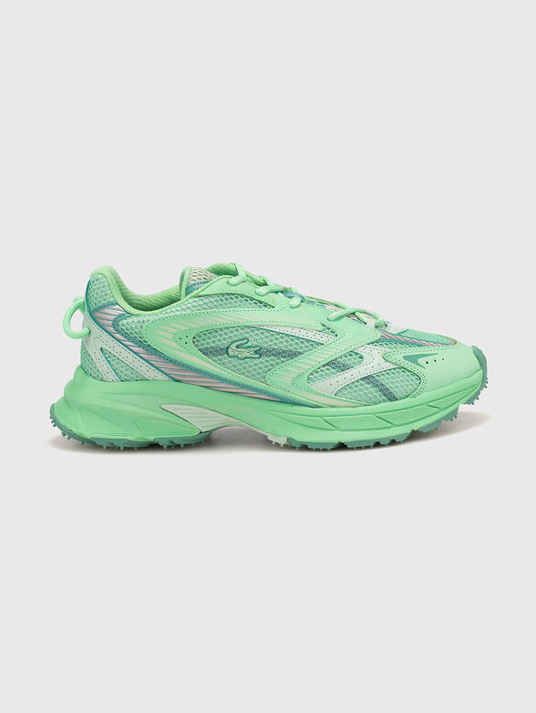 Sports shoes with logo in green - 1