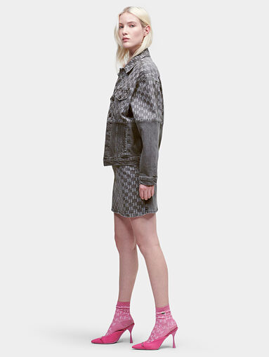 Denim jacket with monogram logo  - 3