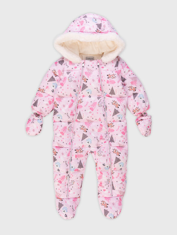Jumpsuit with fluffy hood - 0