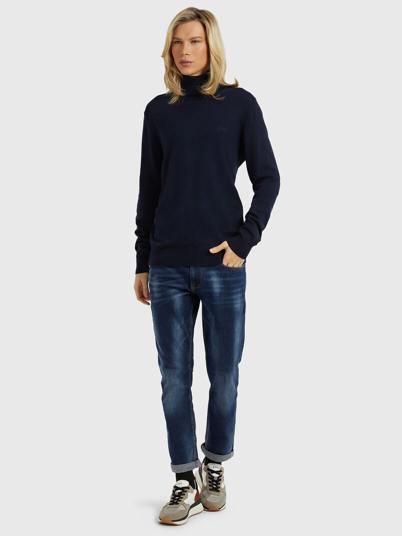Dark blue slim jeans  - 3