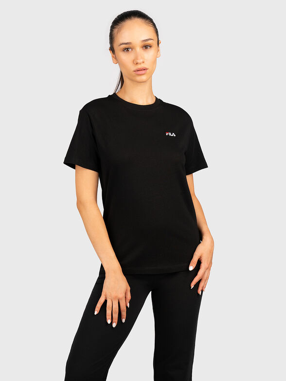 EARA cotton black T-shirt with logo embroidery - 1