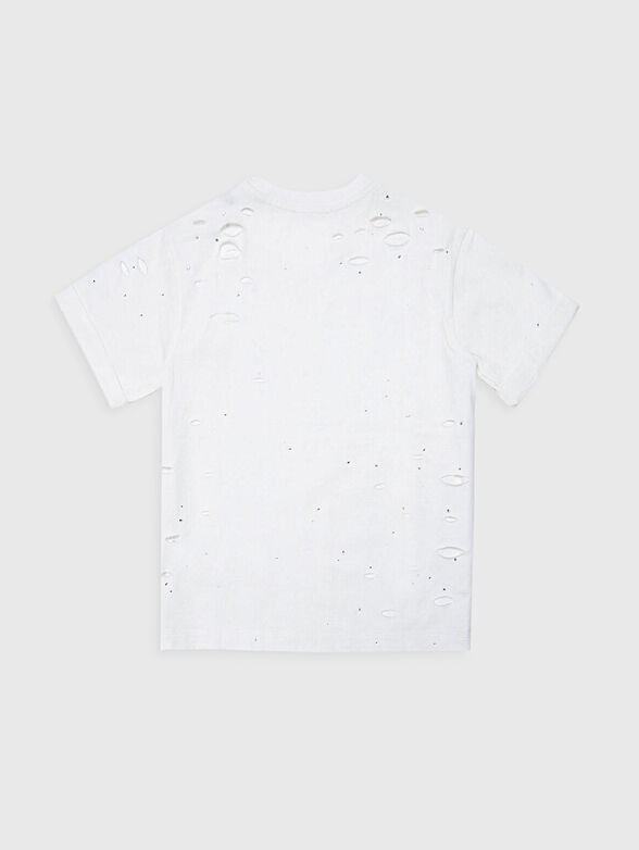 White T-shirt with distressed effect - 2
