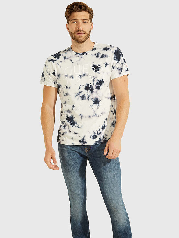 T-shirt with contrasting tie-dye print - 1