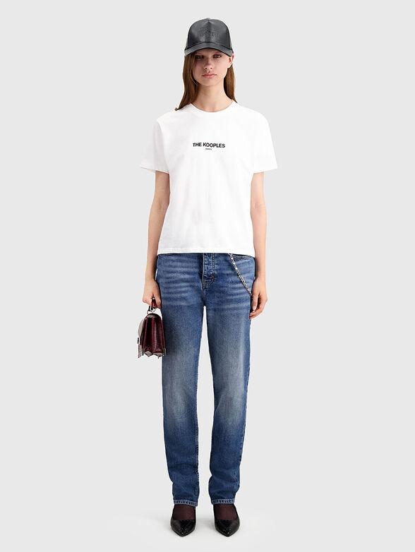Cotton T-shirt with logo inscription  - 1