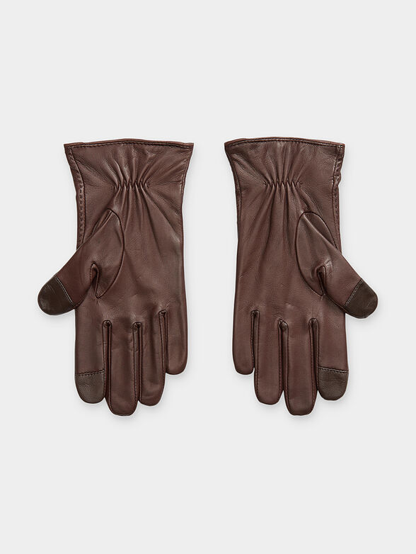 Brown leather gloves - 2