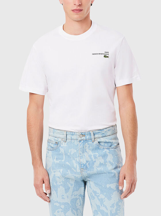 Cotton T-shirt with oval neckline - 1
