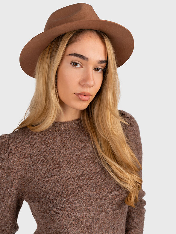 Wool Fedora hat with logo accent - 2