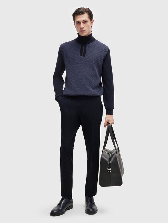 Trousers with crease in dark blue colour - 3