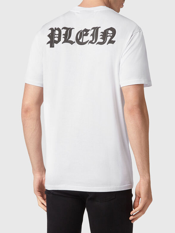 Black cotton T-shirt with a gothic logo print - 2