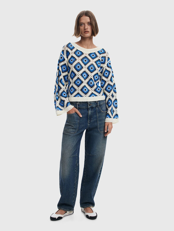 Knitted sweater with wide sleeves - 1