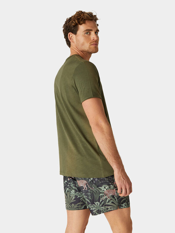 Cotton T-shirt in green color - 2