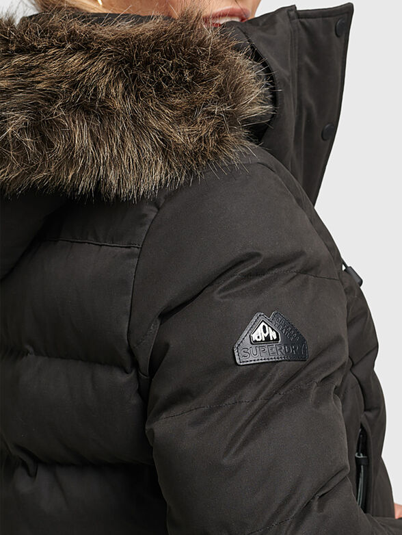 Beige parka with hood - 5