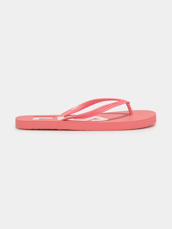 TROY black flip flops with contrasting logo - 1