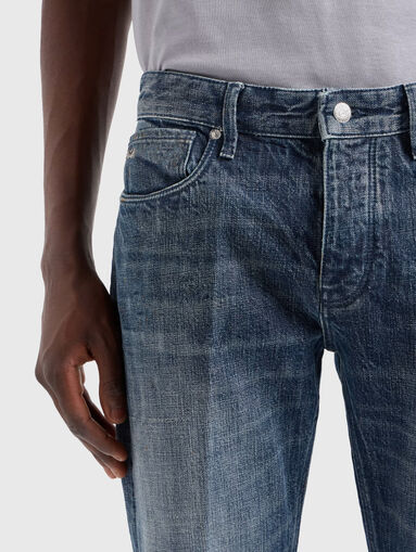 Blue jeans with washed effect and logo - 3