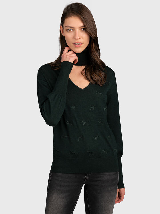 Sweater with logo embroideries - 1