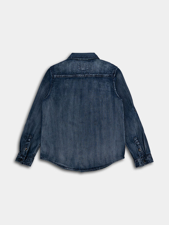 Denim shirt with long sleeves and pockets - 2