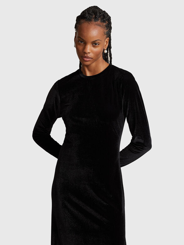 Velvet effect black dress - 2