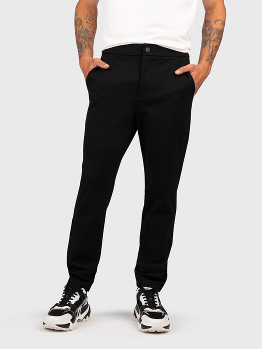 Black wool blend trousers