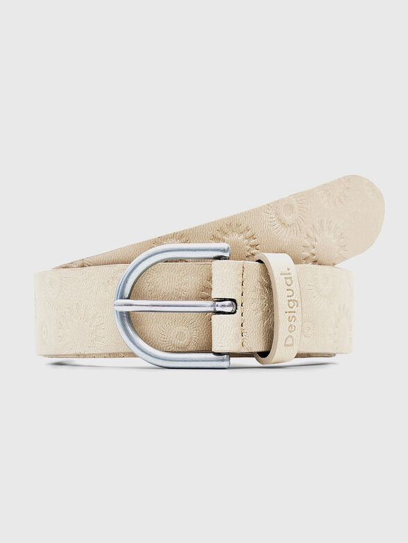 Eco leather belt with embossed texture - 0