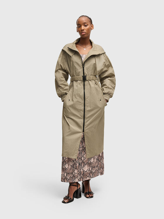 Long jacket with elastic belt - 1