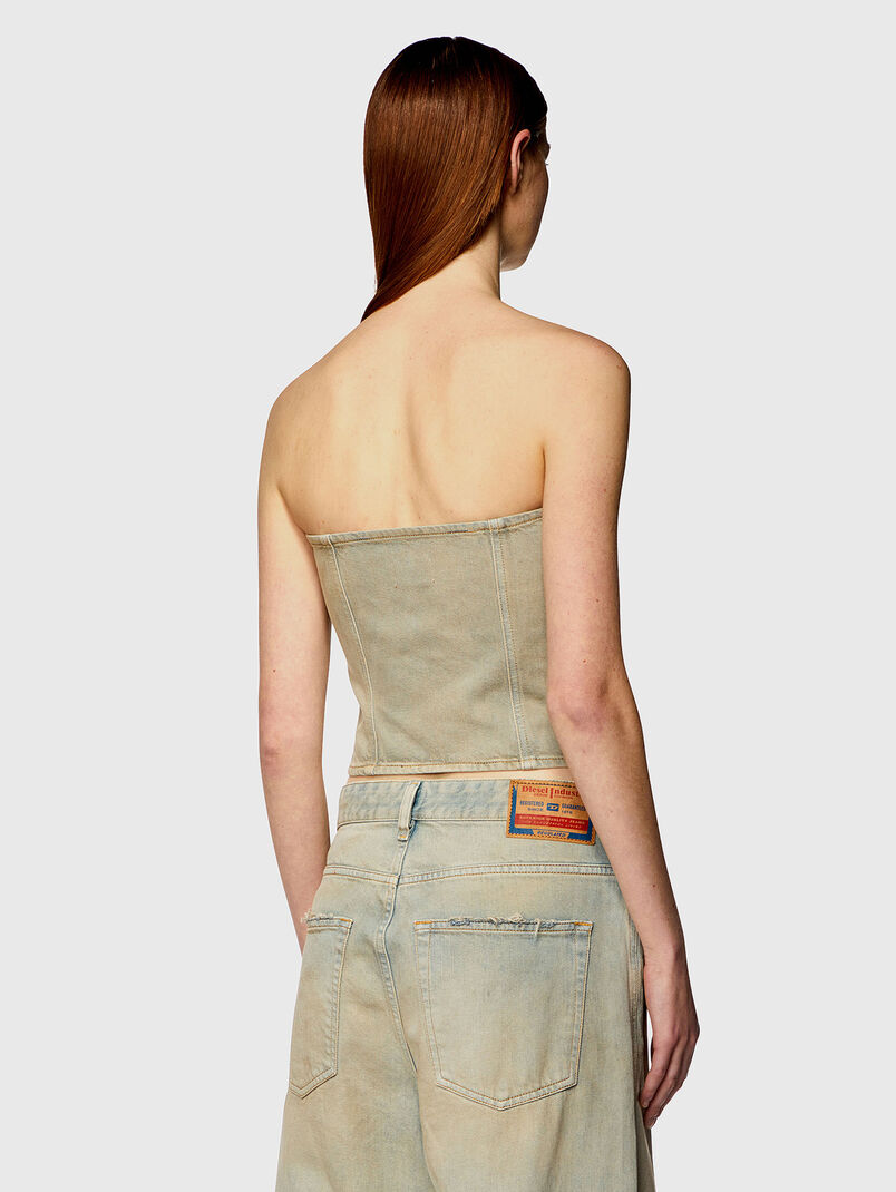 Denim top with logo accent - 2