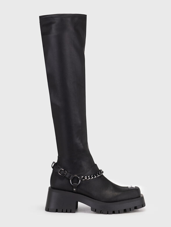Eco leather boots with metal accent - 1