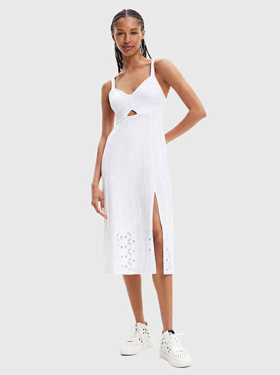 Λευκό βαμβακερό φόρεμα SANDALL - 1