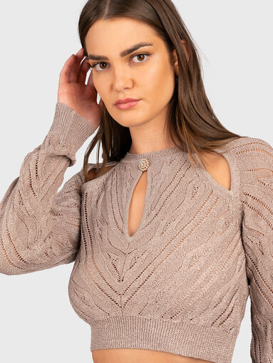 Crop perforated sweater  - 5