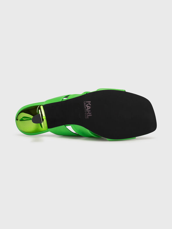 Black leather heeled sandals PANACHE - 5