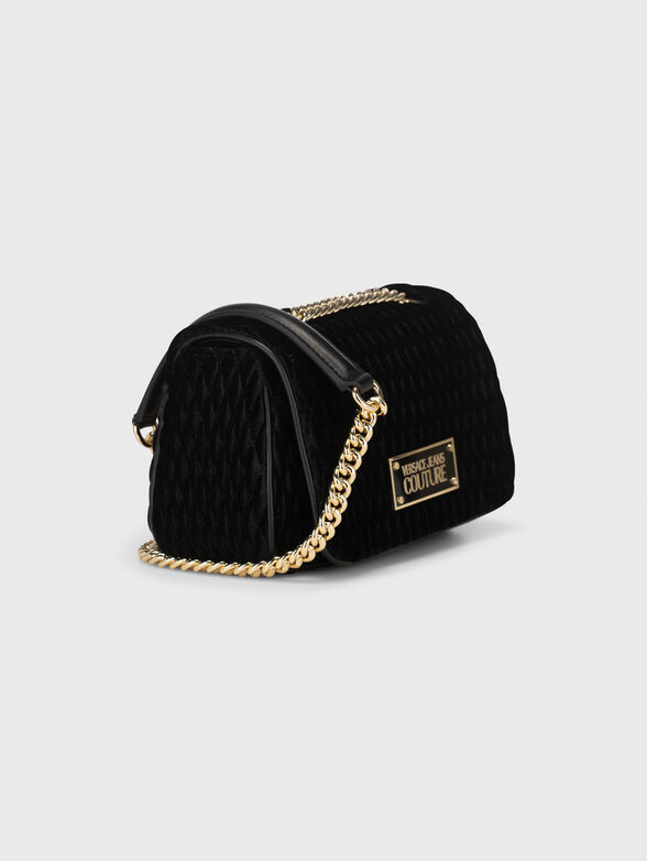 Quilted effect crossbody bag in black  - 4
