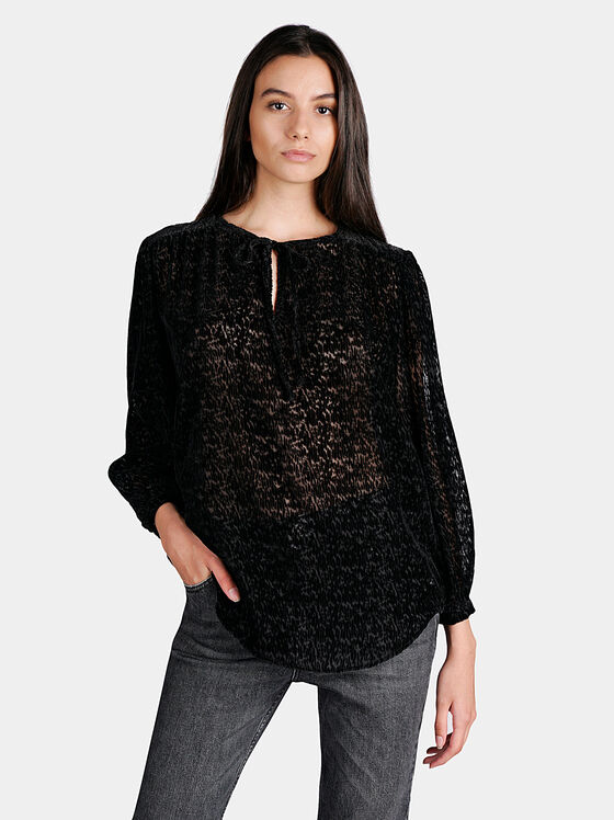 Black velvet blouse - 1