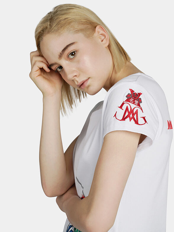 White t-shirt with colorful prints - 2