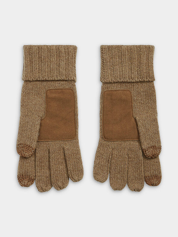 Brown knitted gloves - 2