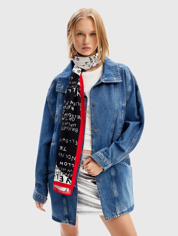 Scarf with contrasting print  - 1